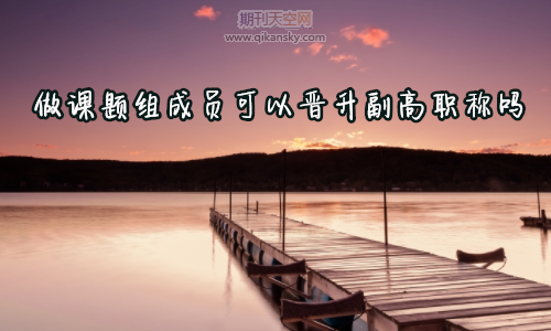 做課題組成員可以晉升副高職稱嗎